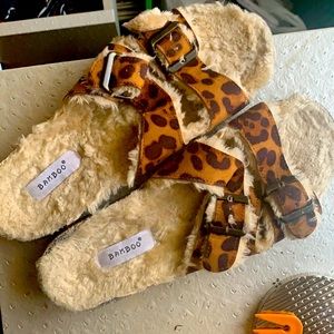 Fur slides NEVER WORN